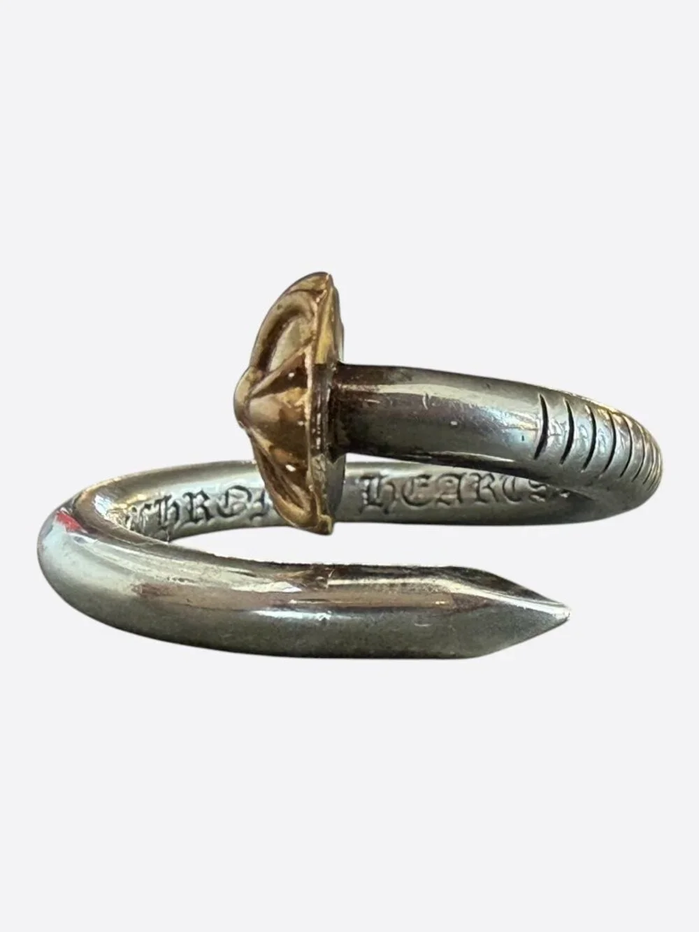 Chrome Hearts Silver & Gold Nail Ring - Picture 2 of 4